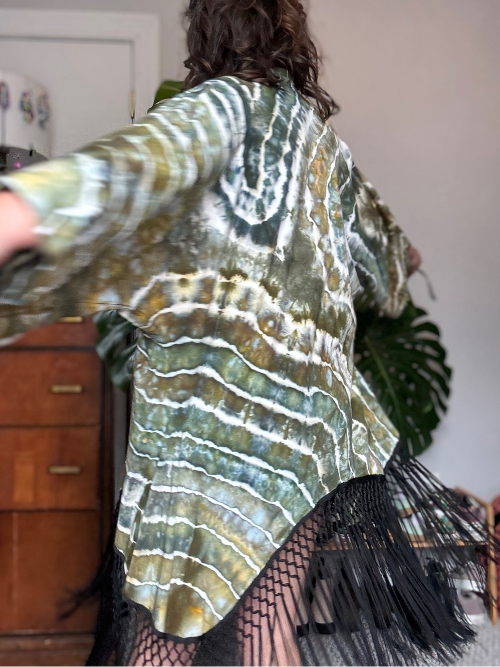 Odd Cow x Warrior Within handmade fringe kimono, like new - Picture 3 of 4
